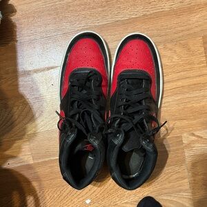 Men's Red and Black High-Top Sneakers